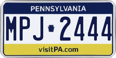 PA license plate MPJ2444