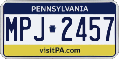 PA license plate MPJ2457