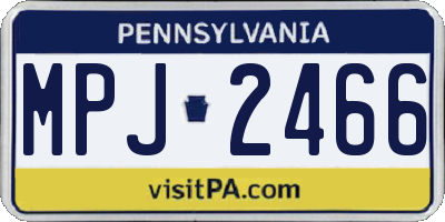 PA license plate MPJ2466