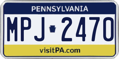 PA license plate MPJ2470