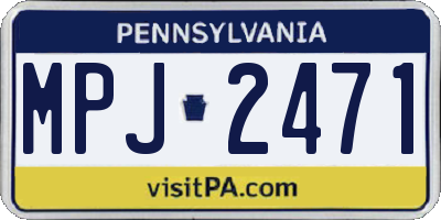 PA license plate MPJ2471