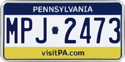 PA license plate MPJ2473