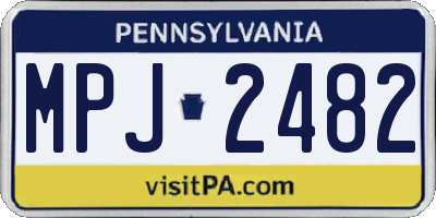 PA license plate MPJ2482