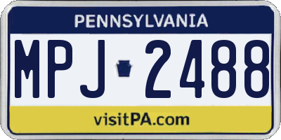 PA license plate MPJ2488