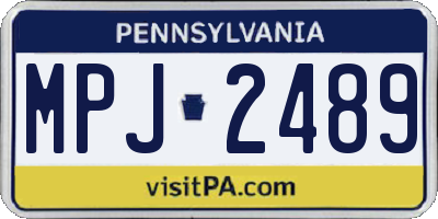 PA license plate MPJ2489
