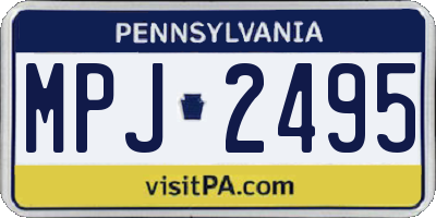 PA license plate MPJ2495