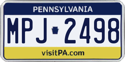 PA license plate MPJ2498