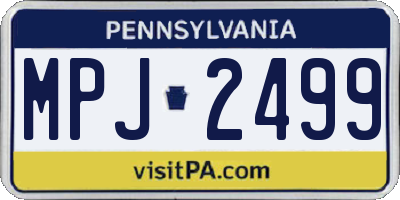 PA license plate MPJ2499