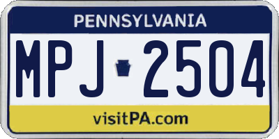 PA license plate MPJ2504
