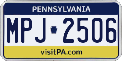 PA license plate MPJ2506