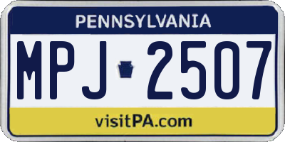 PA license plate MPJ2507