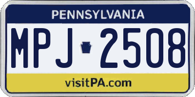 PA license plate MPJ2508