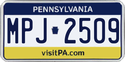 PA license plate MPJ2509
