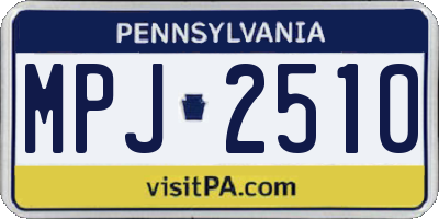 PA license plate MPJ2510