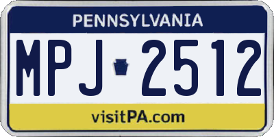 PA license plate MPJ2512