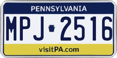 PA license plate MPJ2516