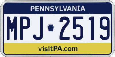 PA license plate MPJ2519