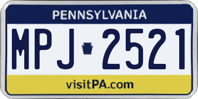 PA license plate MPJ2521
