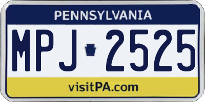 PA license plate MPJ2525