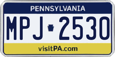 PA license plate MPJ2530