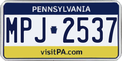 PA license plate MPJ2537