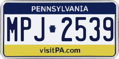 PA license plate MPJ2539