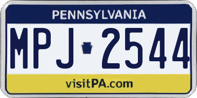 PA license plate MPJ2544