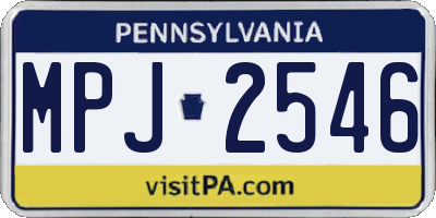 PA license plate MPJ2546
