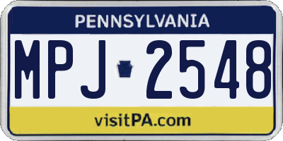 PA license plate MPJ2548