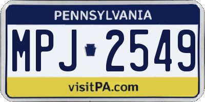 PA license plate MPJ2549