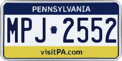 PA license plate MPJ2552