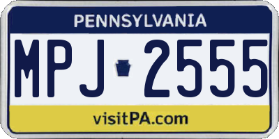 PA license plate MPJ2555