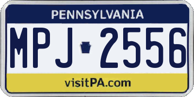 PA license plate MPJ2556