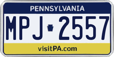 PA license plate MPJ2557