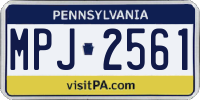 PA license plate MPJ2561