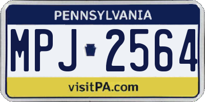 PA license plate MPJ2564