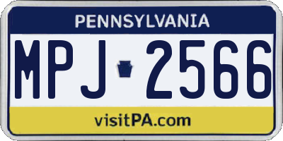 PA license plate MPJ2566