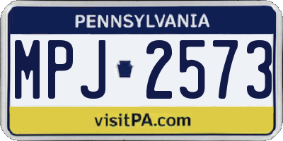 PA license plate MPJ2573
