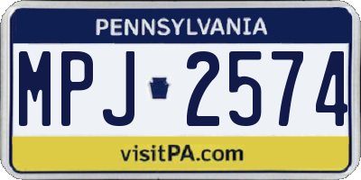 PA license plate MPJ2574
