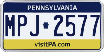 PA license plate MPJ2577