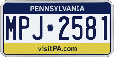 PA license plate MPJ2581