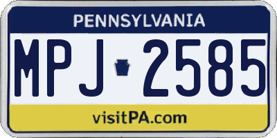 PA license plate MPJ2585
