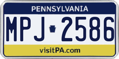 PA license plate MPJ2586