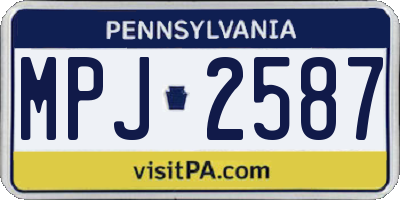 PA license plate MPJ2587