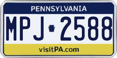 PA license plate MPJ2588