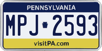 PA license plate MPJ2593