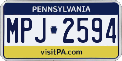 PA license plate MPJ2594