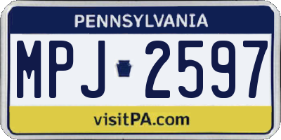 PA license plate MPJ2597