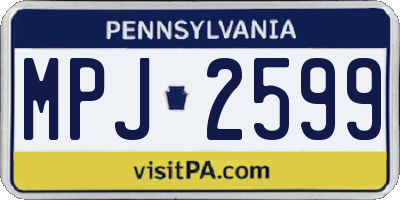 PA license plate MPJ2599