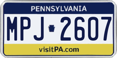 PA license plate MPJ2607